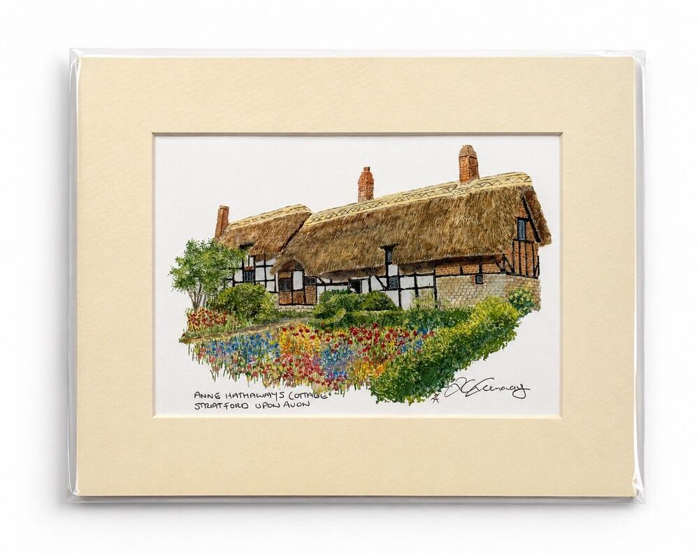 Zoe Kenway Anne Hathaway’s Cottage Stratford England Art Print 9x7 Matted - Picture 1 of 10